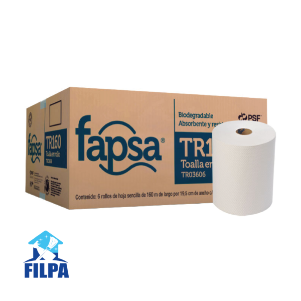 Toalla en rollo FAPSA TR160, (CAJA con 6 rollos)